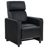 Orleans Furniture - Coaster - Toohey Upholstered Home Theater Push Back Recliner Black - 600181